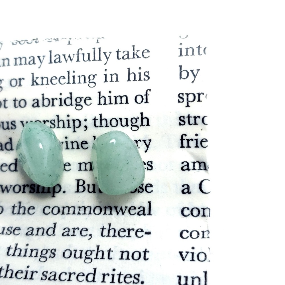 Aventurine studs - Picture 6 of 7